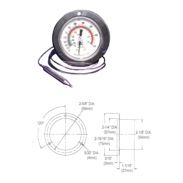 2″ Flush Mount Thermometer